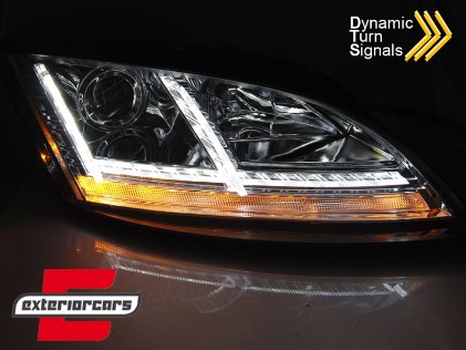 Prednja svjetla LED DRL SEQ žmigavci Xenon (chrome) / Audi TT 8J (2006-2010), LPAUE9
