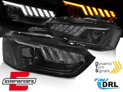 Prednja svjetla LED DRL SEQ žmigavci Xenon (crna) / AUDI A4 B8.5 Facelift (2012-2015), LPAUF8