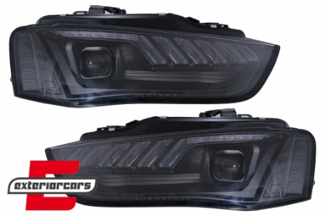 Prednja svjetla LED DRL SEQ žmigavci Xenon (crna) / AUDI A4 B8.5 Facelift (2012-2015), LPAUF8