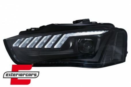 Prednja svjetla LED DRL SEQ žmigavci Xenon (crna) / AUDI A4 B8.5 Facelift (2012-2015), LPAUF8