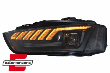 Prednja svjetla LED DRL SEQ žmigavci Xenon (crna) / AUDI A4 B8.5 Facelift (2012-2015), LPAUF8