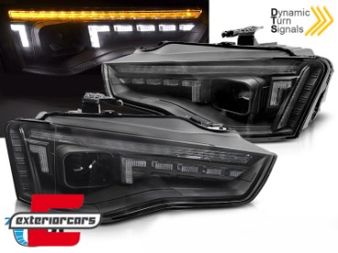 Prednja svjetla LED DRL SEQ žmigavci Xenon (crna) / Audi A5 8T Facelift (2012-2016), LPAUG2