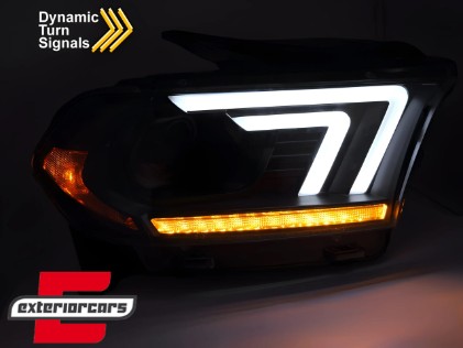 Prednja svjetla LED DRL SEQ žmigavci XENON (crna) / Dodge Durango (2010-2013), LPDO51