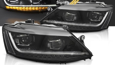 Prednja svjetla LED DRL SEQ žmigavci Xenon Matrix look / VW Jetta Mk6 VI (2011-2018), LPVX02