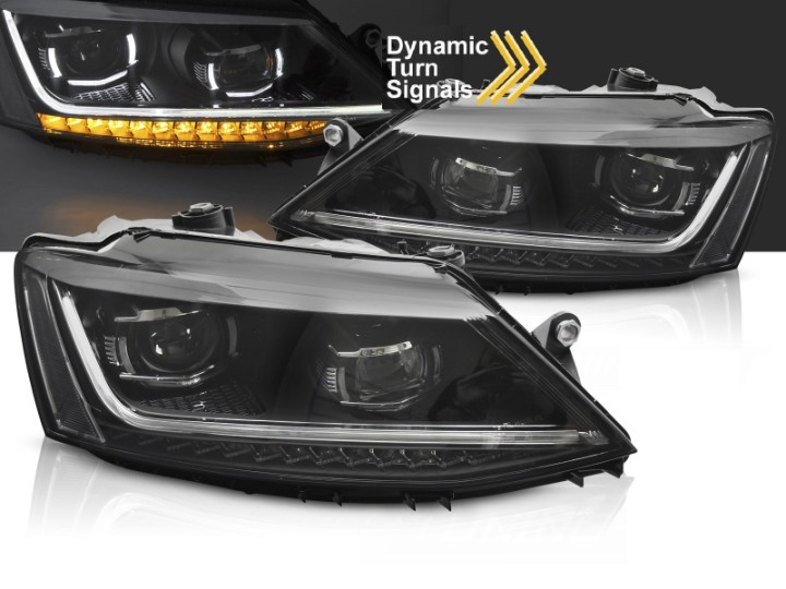 Prednja svjetla LED DRL SEQ žmigavci Xenon Matrix look / VW Jetta Mk6 VI (2011-2018), LPVX02