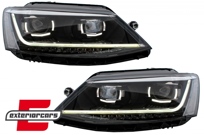 Prednja svjetla LED DRL SEQ žmigavci Xenon Matrix look / VW Jetta Mk6 VI (2011-2018), LPVX02