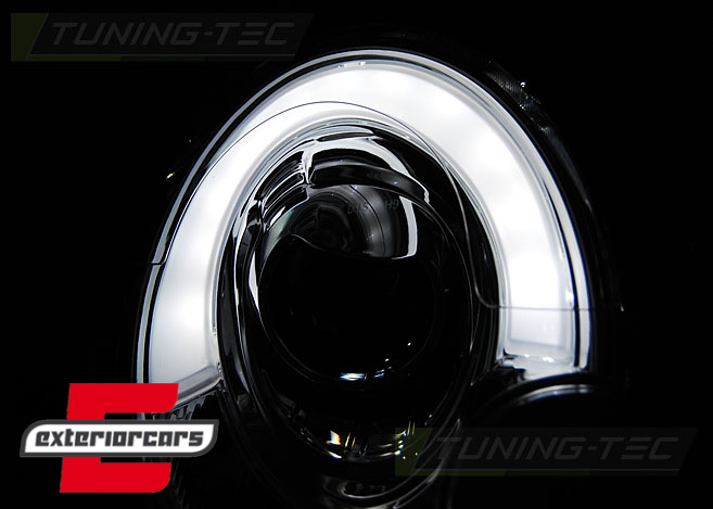 Prednja svjetla LED DRL TubeLight dizajn (chrome) / Mini Cooper R56 Clubman R55 Cabrio R57 (2006-2014), LPMC08