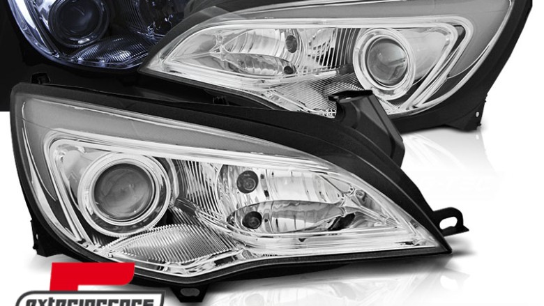 Prednja svjetla LED DRL TubeLight dizajn (chrome) / Opel Astra J (2010-2015), LPOPA0