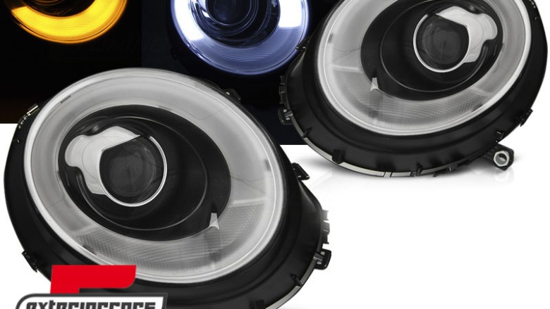 Prednja svjetla LED DRL TubeLight dizajn (crna) / Mini Cooper R56 Clubman R55 Cabrio R57 (2006-2014), LPMC13