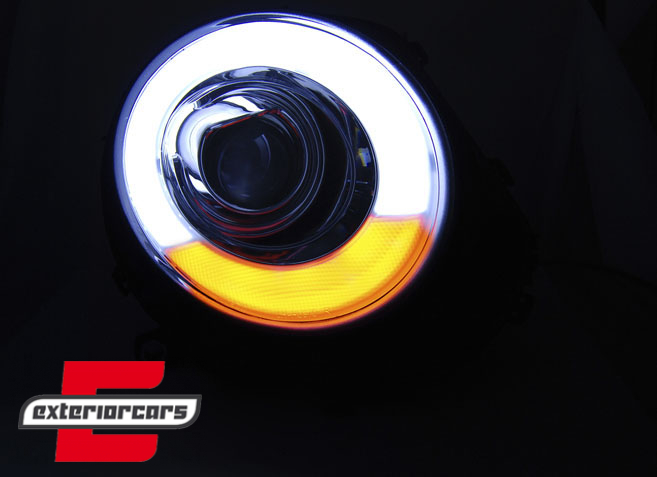 Prednja svjetla LED DRL TubeLight dizajn (crna) / Mini Cooper R56 Clubman R55 Cabrio R57 (2006-2014), LPMC13