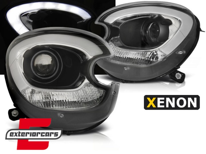 Prednja svjetla LED DRL TubeLight dizajn XENON (crna) / Mini Countryman R60 Paceman R61 (2010-2016), LPMC17