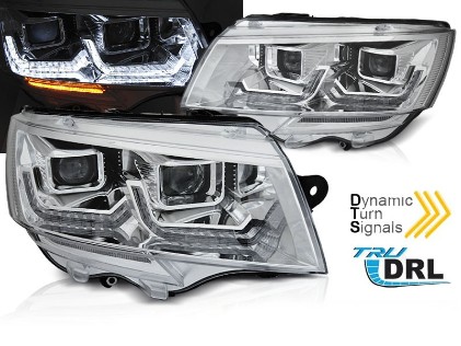 Prednja svjetla LED DRL TubeLight SEQ žmigavci (chrome) / VW Transporter Multivan Caravelle T6.1 (2020-), LPVWU8