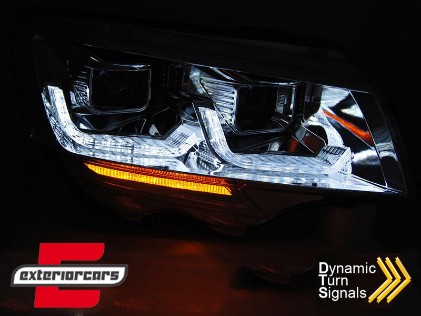 Prednja svjetla LED DRL TubeLight SEQ žmigavci (chrome) / VW Transporter Multivan Caravelle T6.1 (2020-), LPVWU8