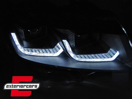 Prednja svjetla LED DRL TubeLight SEQ žmigavci (crna) / VW Transporter Multivan Caravelle T6.1 (2020-), LPVWU9