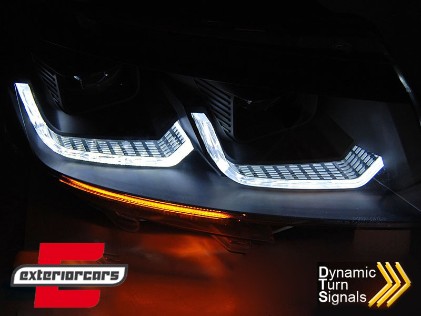 Prednja svjetla LED DRL TubeLight SEQ žmigavci (crna) / VW Transporter Multivan Caravelle T6.1 (2020-), LPVWU9