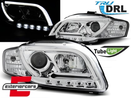 Prednja svjetla LED DRL TubeLights (chrome) / Audi A4 B7 (2004-2008), LPAUB4