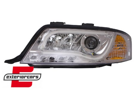 Prednja svjetla LED DRL TubeLights (chrome) / Audi A6 4B C5 (05.1997-05.2001), LPAUB6