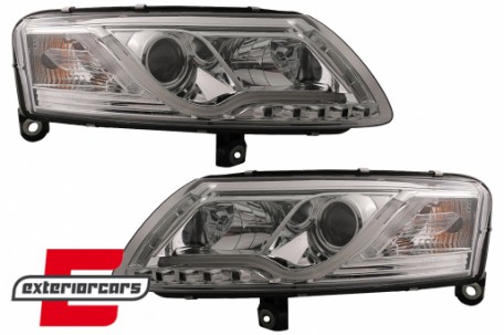 Prednja svjetla LED DRL TubeLights (chrome) / Audi A6 4F C6 (04.2004-2008), LPAUC7