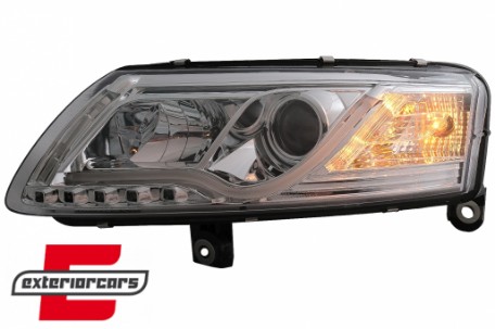 Prednja svjetla LED DRL TubeLights (chrome) / Audi A6 4F C6 (04.2004-2008), LPAUC7