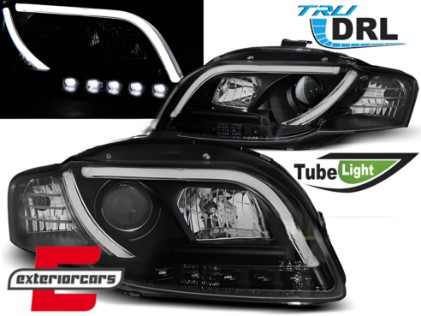Prednja svjetla LED DRL TubeLights (crna) / Audi A4 B7 (2004-2008), LPAUB5