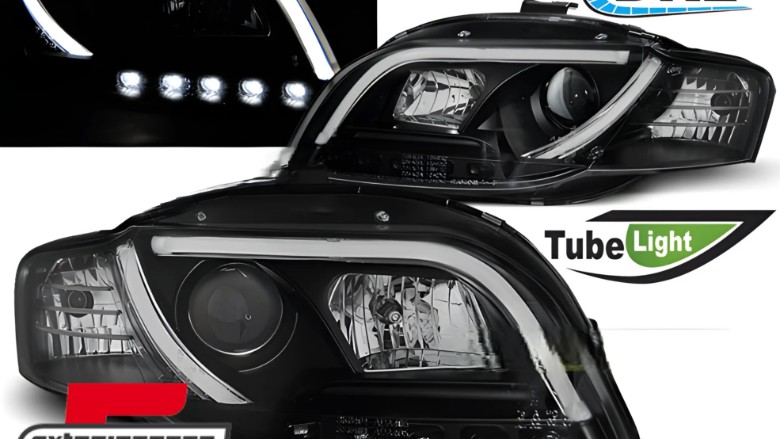Prednja svjetla LED DRL TubeLights (crna) / Audi A4 B7 (2004-2008), LPAUB5
