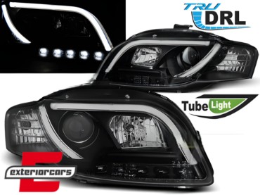 Prednja svjetla LED DRL TubeLights (crna) / Audi A4 B7 (2004-2008), LPAUB5
