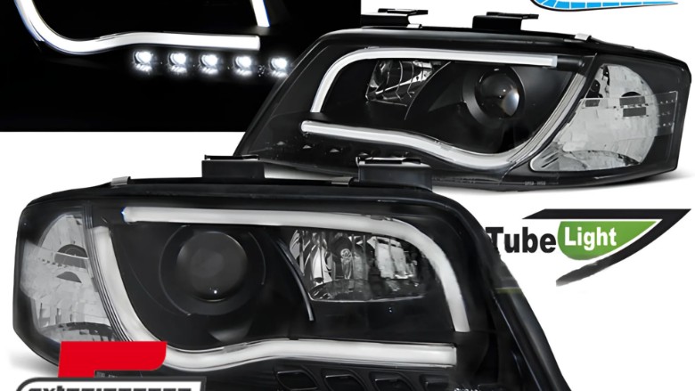 Prednja svjetla LED DRL TubeLights (crna) / Audi A6 4B C5 (06.2001-05.2004), LPAUB9