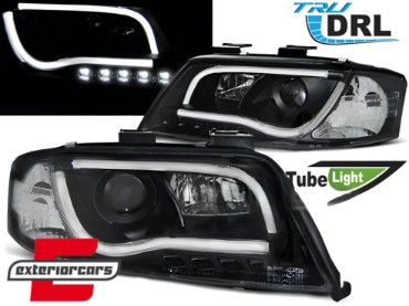 Prednja svjetla LED DRL TubeLights (crna) / Audi A6 4B C5 (06.2001-05.2004), LPAUB9