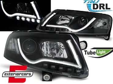 Prednja svjetla LED DRL TubeLights (crna) / Audi A6 4F C6 (04.2004-2008), LPAUC8
