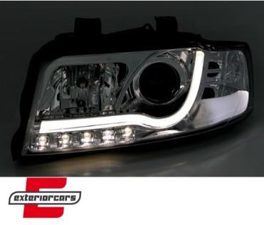 Prednja svjetla LED DRL TubeLights dizajn (chrome) / Audi A4 B6 (2000-2004), LPAUB2