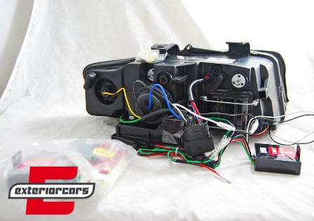 Prednja svjetla LED DRL TubeLights dizajn (chrome) / Audi A4 B6 (2000-2004), LPAUB2