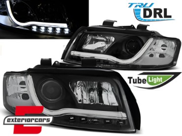 Prednja svjetla LED DRL TubeLights dizajn (crna) / Audi A4 B6 (2000-2004), LPAUB3