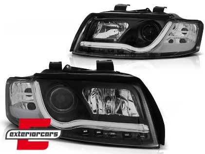 Prednja svjetla LED DRL TubeLights dizajn (crna) / Audi A4 B6 (2000-2004), LPAUB3