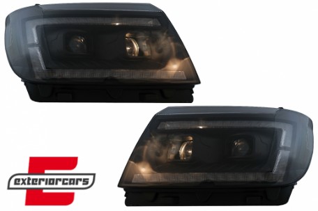 Prednja svjetla LED DRL TubeLights SEQ žmigavci (crna) / VW Crafter II (2017-), LPVWU1