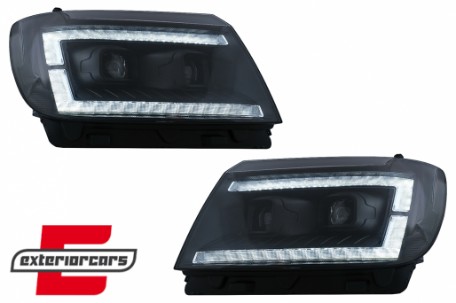 Prednja svjetla LED DRL TubeLights SEQ žmigavci (crna) / VW Crafter II (2017-), LPVWU1