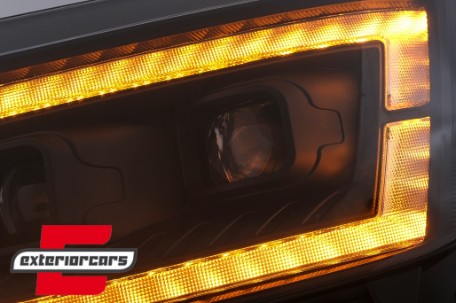 Prednja svjetla LED DRL TubeLights SEQ žmigavci (crna) / VW Crafter II (2017-), LPVWU1