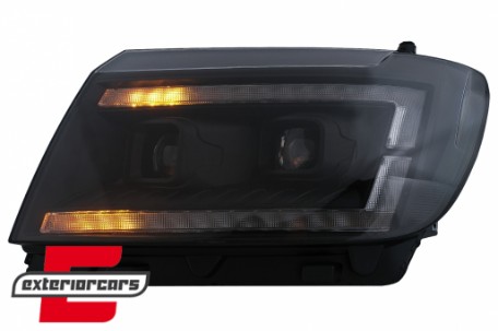 Prednja svjetla LED DRL TubeLights SEQ žmigavci (crna) / VW Crafter II (2017-), LPVWU1