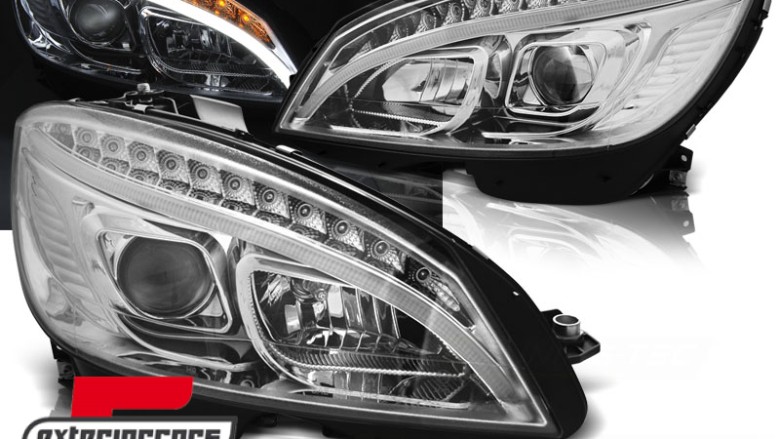 Prednja svjetla LED DRL W205 look (chrome) / Mercedes C klasa W204 S204 limuzina karavan (2007-2010), LPMEB4