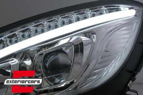 Prednja svjetla LED DRL W205 look (chrome) / Mercedes C klasa W204 S204 limuzina karavan (2007-2010), LPMEB4
