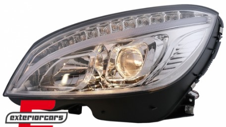 Prednja svjetla LED DRL W205 look (chrome) / Mercedes C klasa W204 S204 limuzina karavan (2007-2010), LPMEB4
