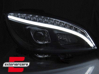 Prednja svjetla LED DRL W205 look (crna) / Mercedes C klasa W204 S204 limuzina karavan (2007-2010), LPMEB5