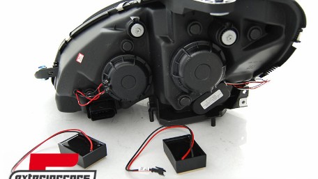 Prednja svjetla LED DRL W205 look (crna) / Mercedes C klasa W204 S204 limuzina karavan (2007-2010), LPMEB5