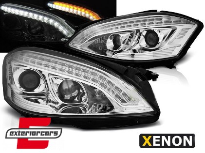 Prednja svjetla LED DRL W222 look (chrome) / Mercedes S-klasa W221 (2005-2009), LPMEB2