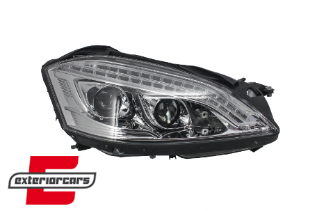 Prednja svjetla LED DRL W222 look (chrome) / Mercedes S-klasa W221 (2005-2009), LPMEB2