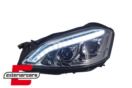 Prednja svjetla LED DRL W222 look (chrome) / Mercedes S-klasa W221 (2005-2009), LPMEB2