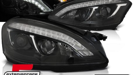Prednja svjetla LED DRL W222 look (crna) / Mercedes S-klasa W221 (2005-2009), LPMEB3