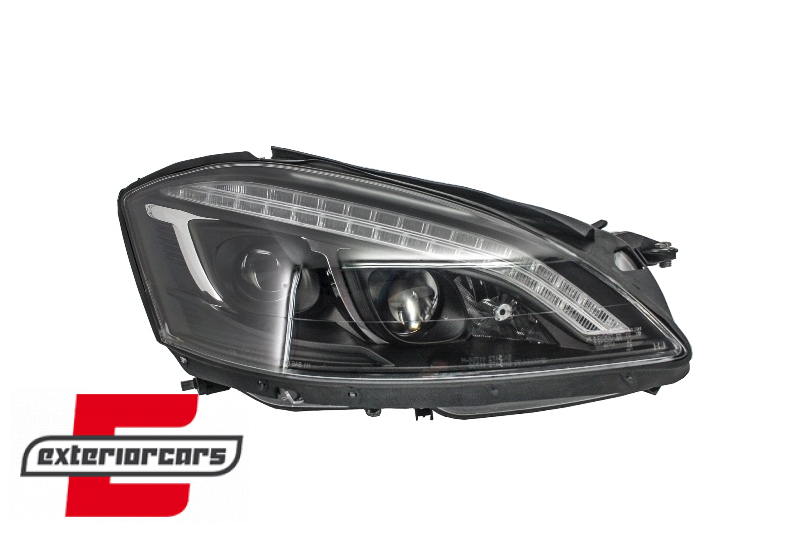 Prednja svjetla LED DRL W222 look (crna) / Mercedes S-klasa W221 (2005-2009), LPMEB3