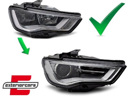 Prednja svjetla LED DRL Xenon (crna) / Audi A3 8V (2013-2016), LPAUG6