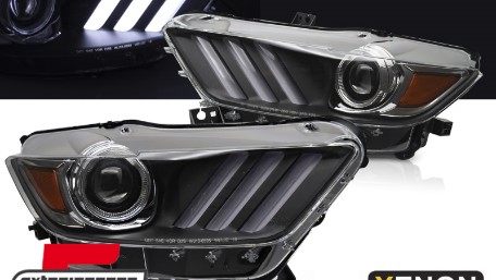 Prednja svjetla LED DRL Xenon (crna) / Ford Mustang VI (2015-2017), LPFOC8