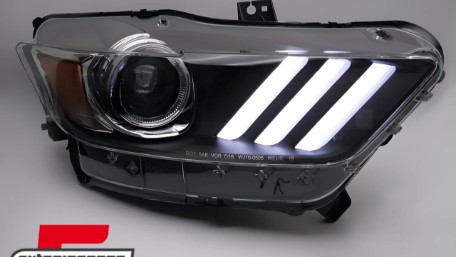 Prednja svjetla LED DRL Xenon (crna) / Ford Mustang VI (2015-2017), LPFOC8